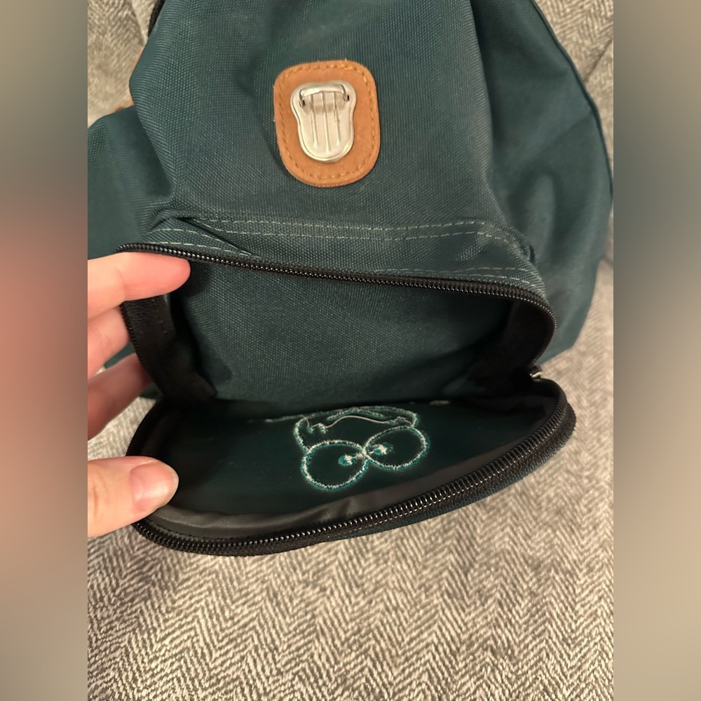 Vintage 90s Keroppi Sanrio Mini Backpack Canvas & Suede Flap - Picture 11 of 14